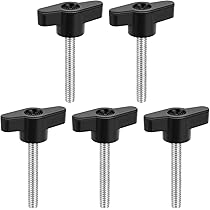 4Pcs T-Shaped Wing Knobs, M6 X 40mm Thumb Screws, Standard Male Thread Plastic Handles Hand Tightening Knobs Thumb Screws Black 90642824 - View #11