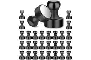 TIDEVAN 30 Imanes Potentes, Imanes Neodimio 12x16mm para Pizarra Magnética, Nevera y Cocina (Negro)