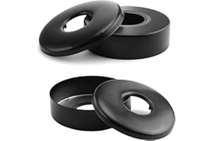 Copritermosifone, DIYCUT 4 Pezzi Acciaio Inossidabile Copritubo Nero, Rosette per Termosifoni Adatto per Tubi Dell'acqua 21 mm e 25 mm, Valvole ad Angolo, Rubinetti, Radiatori