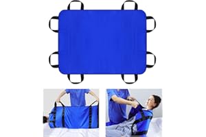 LOSCHEN Transfer Sheet,Patient Transfer Board with Eight Handles,Suitable for Obese People,Elderly People and Patients who Need to be transferred (100 * 148cm,Navy Blue)