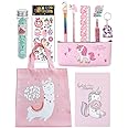 Le Delite christmas theme gifts for kids - combo set merry xmas santa diary a5 size notebook gel pen,pencil,eraser,pouch I10 in 1 gift combo for girls, boys children (Rainbow)