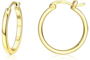 Dochais Orecchini Cerchio Argento 925 in Oro 18K Placcato per Donna Orecchini a Cerchio in Oro Ipoallergenici Gioielli Donna