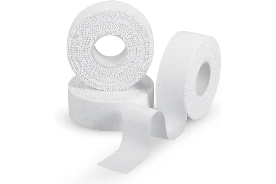 Finger Tape with Extra Strong Adhesive, Tapes Sports White, 3 Rolls (Total 30 m) Climbing Tape, Skin-Friendly Sports Tape, Hand Tape for Weight Training, Volleyball, Bouldering, Basketball, Handball