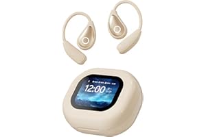 HUAJUN AI Casque Traduction Instantanée, Écouteur traducteur Vocal Temps Réel Bluetooth avec écran de Couleur LCD Touch, Sans Fil Réduction du Bruit Oreillette, 144 Langues, Entreprise Voyage (Neige)