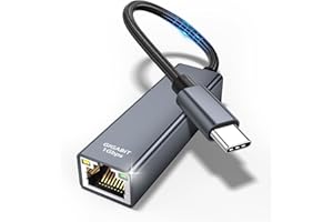 TEFLOTY Adapter USB C na Ethernet – Thunderbolt USB C na RJ45 Gigabit Ethernet, adapter sieciowy LAN do iPhone 15, iPad Pro/Air, MacBook, Galaxy S23/S24 Ultra, Surface Book, Dell, XPS itp