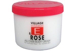 Village Cosmetics Bodycream mit Vitamin E und Rose 500 ml (Körpercreme, Körperpflege, mit verführerischen Rosenduft, zarte Haut) 950611