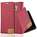 Produktbild Cadorabo Hülle für Samsung Galaxy S7 - Hülle in Abend ROT – Handyhülle mit Standfunktion, Kartenfach und Textil-Patch - Case Cover Schutzhülle Etui Tasche Book Klapp Style