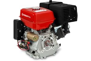 EBERTH 15 HP 11.03 kW Bensinmotor, 25.4 mm Ø axel med utvändig gänga, elstart, 17ah 12V batteri, oljenivåskydd, 4-takt, 1 cyl