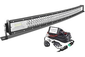 AUXTINGS Curvo 106 cm Barra de luz led, 540W Barras Luminosas led y 12V Remoto estroboscópica Kit de cableado para Off Road camión Coche SUV 4x4,Foco Inundación Combinado 6000K lámpara de conducción
