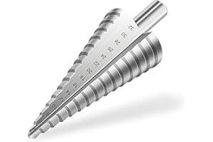 flintronic Foret Étagé, 4-32 mm Fraise Etage Metal Triangle Conique Titane HSS, Tige Triangulaire, Meche Etage Metal pour Visseuse sur Métal Acier, Bois, Laiton, Aluminium, Plastique