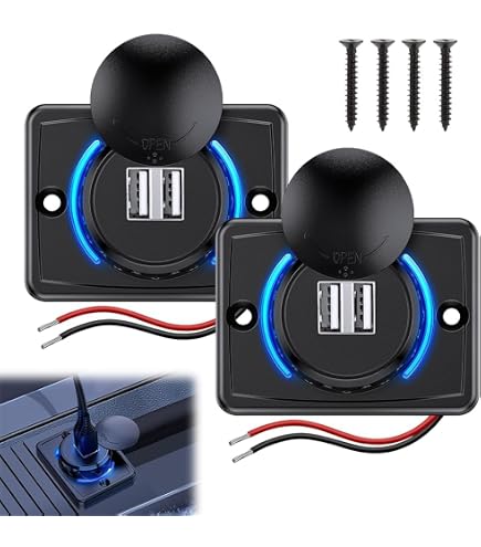 Pannello USB Universale Per Auto, Camper, Barca, Con Presa Accendisigari E Voltmetro, 2.9cm, Impermeabile, Materiale ABS, Facile Installazione, Regalo Per Papà