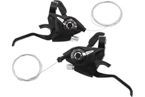 LT Easiyl 1 Paire de Leviers de Frein de Vélo 3x7 21 Vitesses avec Câbles de Changement de Vitesse Indicateur de Vitesse pour VTT Vélo Pliant Vélos de Ville Course