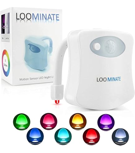 Luce notturna per WC, con sensore di movimento, 16 colori cangianti, con proiezione a stella, ricaricabile, luce notturna a LED per bagno, regalo divertente per donne e uomini