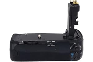 Mcoplus BG-70D Professioneller vertikaler Batteriehalter für Canon EOS 70D 80D 90D Digital SLR – Schwarz