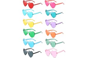 Theassli Herz Sonnenbrille 12 Stück, Party Brillen, Herzbrille, Hippie Brille, Party Sonnenbrille Lustige Herzchen Brillen spaßbrille für Fasching Foto Requisiten für Kinder und Erwachsene