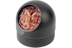 Oufdj-iPro Końcówka lutownicza do czyszczenia żelaza. Końcówka lutownicza drut do czyszczenia + metalowy uchwyt mosiężny stacja – skuteczne czyszczenie końcówek lutownicy