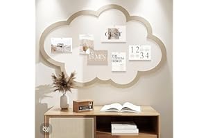 MOTTK Wolken-Filz-Pinnwand, selbstklebende Korktafel, Alternative, Heimbüro, Vision, Pinnwand, DIY, Wanddisplay für Fotos, Memos, Nachrichten (Beige, 40 x 60 cm)