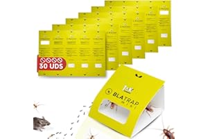 DECEVI Trampas para Cucarachas Adhesivas Extra-Fuertes Profesional con Atrayente Alimentario para la casa - Sin Veneno ni Biocidas - Fabricadas en Europa (30 Unidades)