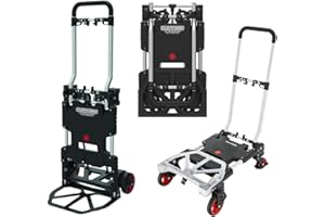 MAGNA CART Magnacart 2-in-1 Sackkarre und Plattformwagen - Sackkarre Klappbar - Transportwagen Max. 137KG - Sackkarre Max. 80KG - für Umzug, Hausarbeiten und Einkäufe - Stahl/ Aluminium - Schwarz/Gelb