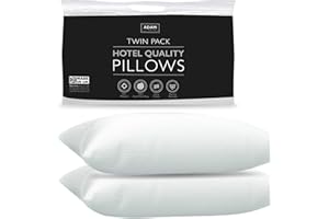 Adam Home Premium Pillows 2 Pack Hotel Quality with Breathable Cover – Bouncy Side Sleeper Pillow for Neck and Shoulder Pain – Quick Rebound & Dust Proof Hotel Pillows, Made in UK, (48x74 cm)