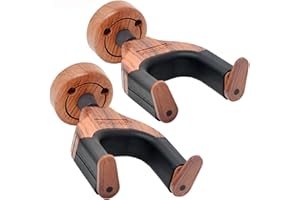 PUNK Guitar Hanger Wall Mount Hook with Auto Lock Safe for All Guitars Bass Violins Mandolins Ukulele Wood Look Design