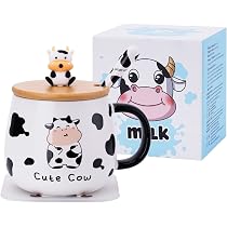 Tazza In Ceramica Con Mucca 3D Nascosta – 350 Ml, Con Cucchiaio – Regalo Divertente Per Amanti Animali, Lavabile In Lavastoviglie