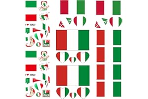 Okaywork Drapeaux de Pays Autocollant,8 pièces Drapeaux de Pays autocollant voiture, Planche d'autocollants pour Voiture, autocollant personnalisé d'autocollants, pour modélisme, vélo, Voiture(Italie)