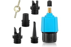 Xiqunw Adattatore per pompa sup, adattatore per compressore, adattatore gonfiabile, adattatore per valvola sup, accessori per pompa SUP, con 4 bocchette a gas, gonfiabile, per paddle, gonfiabili