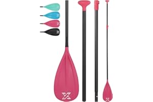 ZLX Pagaie de Stand Up Paddle Kayak, Pagaie Paddle en Aluminium de Haute qualité, réglable en 3 Parties, avec Une Lame en Fibre de Verre. Idéale pour Le Surf, la flottaison et Les Sports Nautiques.