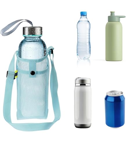 Naseom 2 Pièces Porte-Bouteille d'eau en Maille Porte-Bouteille d'eau avec bandoulière réglable léger Sac de Bouteille d'eau, pour Sport Camping Randonnée Gym Cyclisme Voyages Campus (Noir Bleu Naseom 2 Pièces Porte-Bouteille d'eau en Maille Porte-Bouteille d'eau avec bandoulière réglable léger Sac de Bouteille d'eau, pour Sport Camping Randonnée Gym Cyclisme Voyages Campus (Noir Bleu