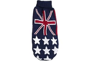 GENERIC Small Dog Puppy Knitted Turtleneck Sweater Clothes Union Jack Pattern (S)