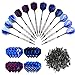 Produktbild YoungRich Dartpfeile Soft Dart Pfeile Set 12 Silberlegierung Rod 4 Arten Dart Flights mit Ersatz 28 Flights und 200 Kunststoff Dart tips Modische Coole Premium Safe für Office Home Spiel Übung