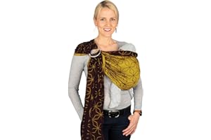 Hoppediz Ring-Sling, Fascia porta bebè per neonati e bambini con due anelli in alluminio, 0-36 mesi, 3-20 kg, Malmö giallo