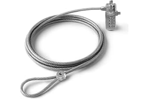 CABLE TECHNOLOGIES Cavo antifurto 150cm di sicurezza in acciaio, combinazione numerica, compatibile con slot Kensington Standard T-Bar. Uso 2 in 1: protezione notebook e catena per bici, moto, scooter, monopattino ec