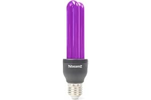 BeamZ Lampe UV BUV27 Lumière Noire - Blacklight à Luminosité Élevée, Lampe 25W E27, Effet Lumière Noire sur Vêtements Blancs et Fluorescents