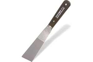 Footprint Skew Point Putty Knife - 4.5”/115mm Hardened and Tempered Spring Steel Decorators Tool. Full Tang, Triple Rivet Hardwood Handle for Mixing, Filling and Scraping.