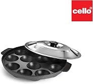 Cello Non-Stick 12 Cavity Appam Patra with Stainless Steel Lid
