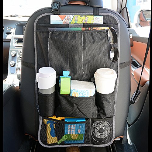 Rücksitzschutz für Auto，Plusinno(TM) Geräumiger Auto Rückenlehnenschutz,Rücksitz Organizer für Kinder,Reise-Utensilien und Spielzeug ( Classic Version) - 7
