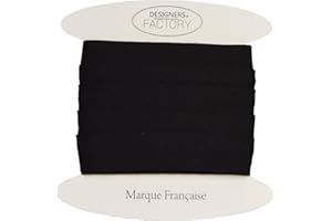 DESIGNERS-FACTORY Biais Coton uni - Plus de 20 Coloris Disponibles - Certifié Oeko tex - Biais de Couture à Coudre au Bord de Votre Tissu pour de Jolies Finitions (Par 10 mètres, Noir)