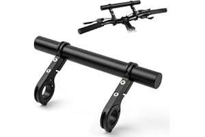 BREANIFULL Extension de Guidon de VéLo 20CM Extension de Guidon de Vélo Support En Alliage d'Aluminium Compteur Extension pour VTT Motorcycle Scooter 2 Supports de Serrage et 1 Clé Hex