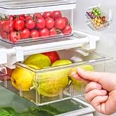Fridge Drawer Organizer 1 Piece Refrigerator Organizer Shelf Holder for Refrigerator Drinks Organizer for Home
