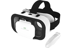 VR Brille, 3D Virtual Reality Headset für Handy,VR Glasses Augenschutz Brille PC Unterhaltung mit kabelloser Fernbedienung, kompatibel 4,7-6,5 Zoll(Schwarz)