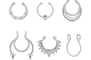 MODRSA Falsk septum rostfritt stål septum piercing smycken klämma för kvinnor falsk septum piercing falsk septum ring falsk s