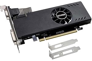 QTHREE Radeon RX 550 Low Profile Scheda Video, 4GB GDDR5 128-bit, DVI-D, HDMI, VGA, PCI Express x8, Gaming Scheda Grafica, DirectX 12, Computer GPU