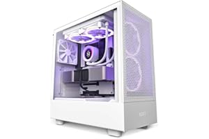 NZXT H5 Flow White Mid Tower Tempered Glass PC Gaming Case