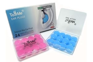 ToSSme® Ohrstöpsel zum Schlafen (12 Paar) I Weiche Silikon-Ohrstöpsel I Geräuschreduzierung Wiederverwendbare Schwimm-Ohrstöpsel