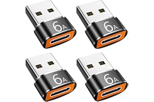 MEPSIES Adapter USB na USB C, 4 Sztuki, Adapter USB C żeński na USB A męski, Kompatybilny z iPhone 12 13 14 15 16, Samsung Galaxy S24 S23 S22 S21, i więcej