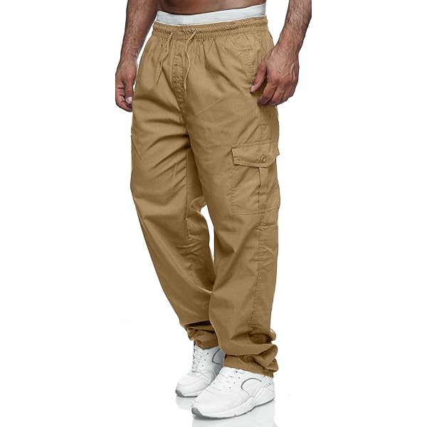 Halfword Heren losse fleece cargobroek casual gym joggingbroek lichtgewicht joggingbroek joggingbroek, Blauw, S