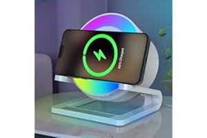 JAHAO Bluetooth Lautsprecher mit Nachtlicht und Wireless Charger, Touch Dimmbar Nachttischlampe mit Gibt 5 Lichtmodi, Musikbox & Induktive Ladestation,Geschenke für Geburtstagsgeschenk für Frauen und Männer