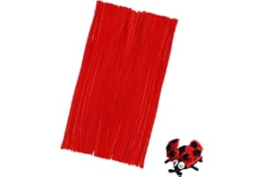 LATRAT 100 limpiadores de pipas de 30 cm, alambre de chenilla, para manualidades, limpieza de pipa, alambre de chenilla para manualidades, manualidades, decoración (rojo)